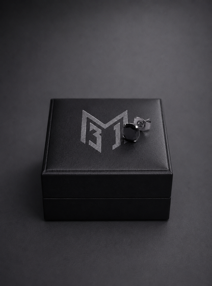 Black Stone Earring (Pierced)