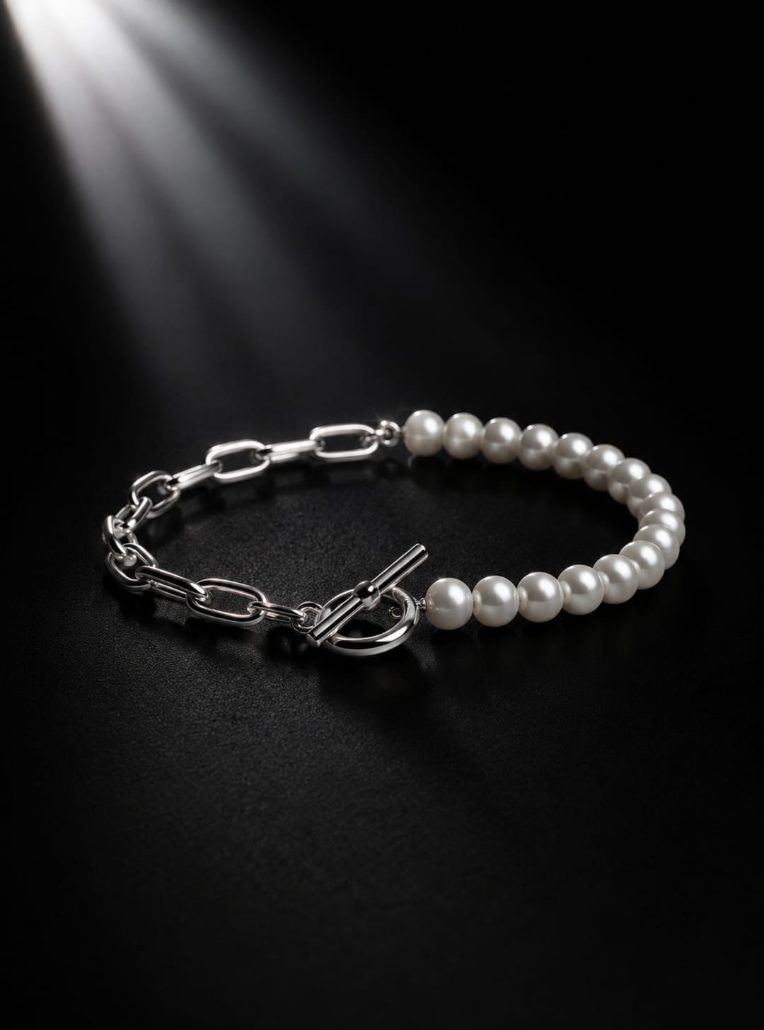 Half Silver-Pearl Bracelet