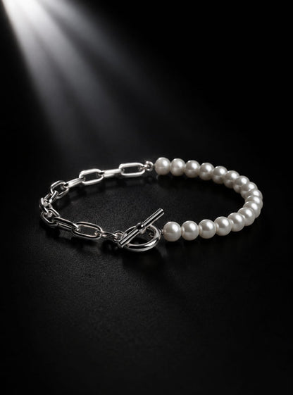 Half Silver-Pearl Bracelet